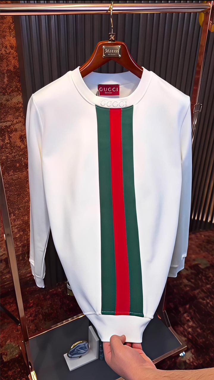 Luxury Stripe Crewneck Sweatshirt – Premium Winter Wear (S6)