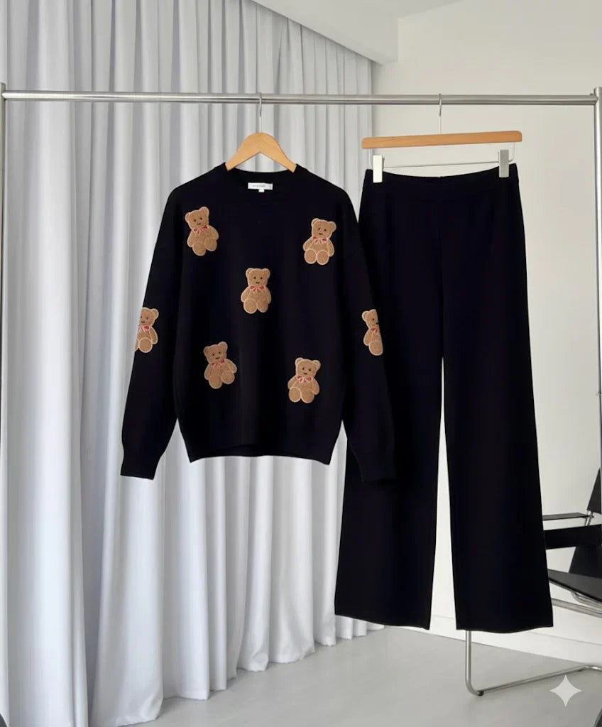 CH 586 BearCraze 3D Print Winter Fleece Co-ords Set -