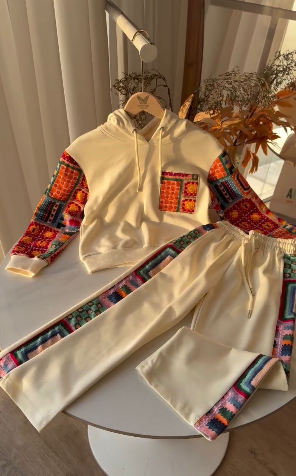 CH-597 Ethnic Print Fleece Co-ord Set For Women’s -
