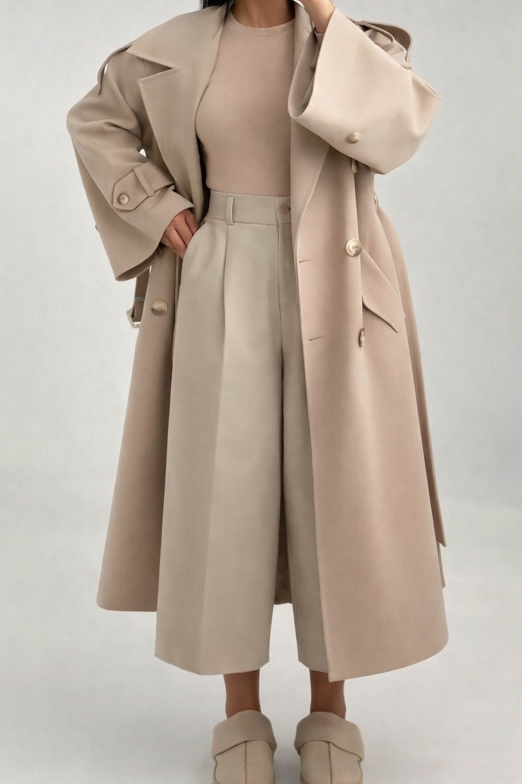 WOMEN'S  FLEECE  LONG COAT