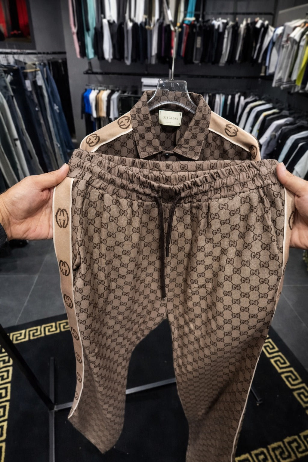 Men’s Premium Designer Print Track Suit – Luxury Casual Wear Set  -  (W-9)