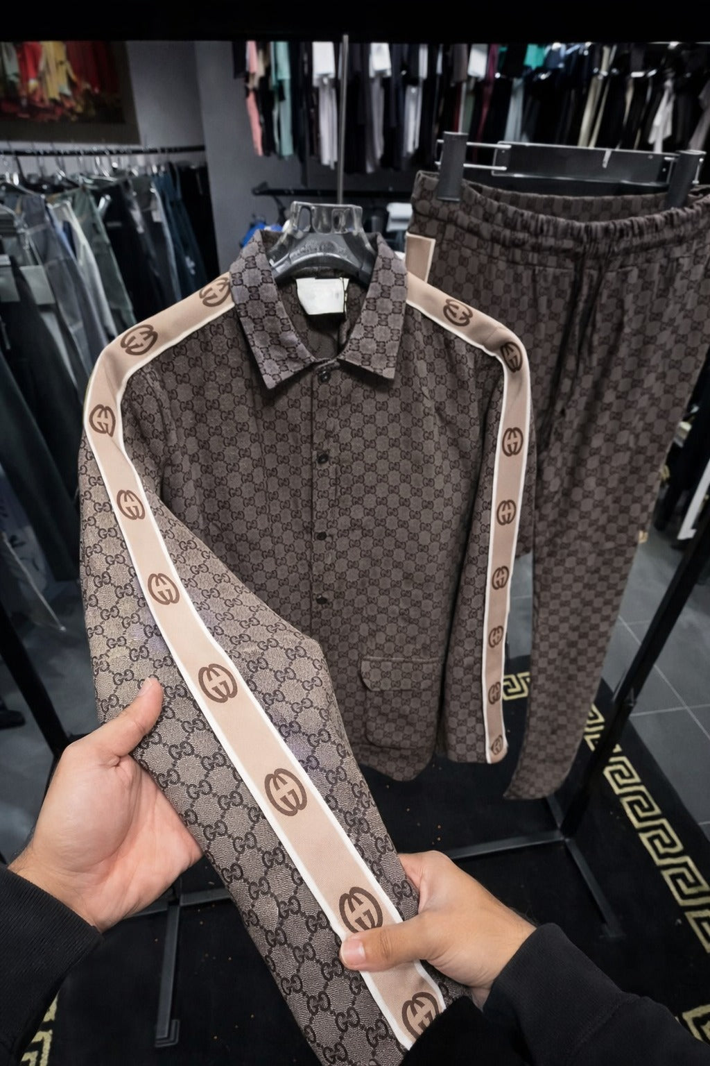 Men’s Premium Designer Print Track Suit – Luxury Casual Wear Set  -  (W-9)