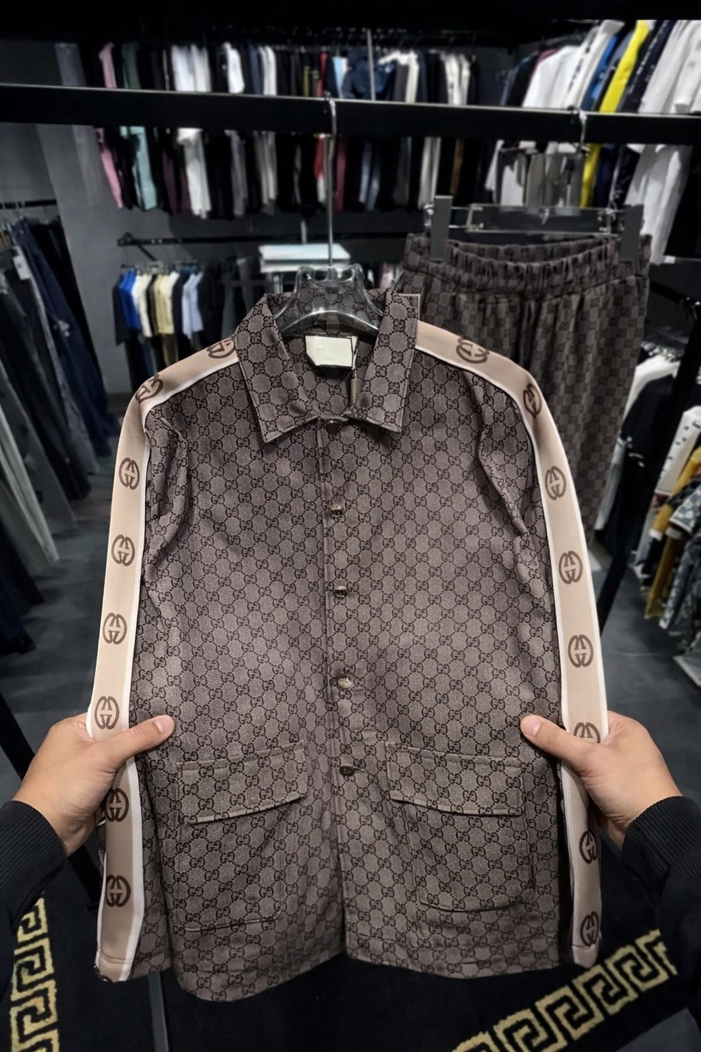 Men’s Premium Designer Print Track Suit – Luxury Casual Wear Set  -  (W-9)