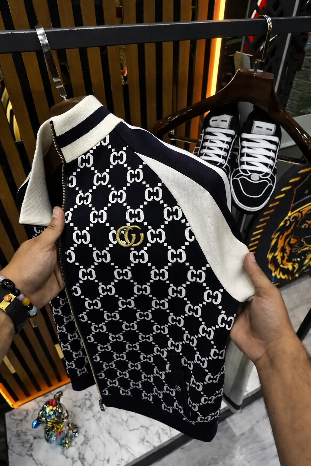 Men’s All-Over Print Zip Jacket – Premium Streetwear Style-  (C-6)