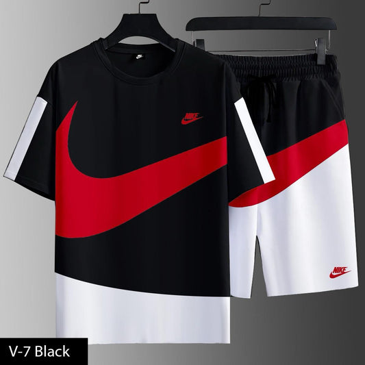 Nike Two-Piece Sports Set | Premium T-Shirt  Shorts (V-7 NIKE)