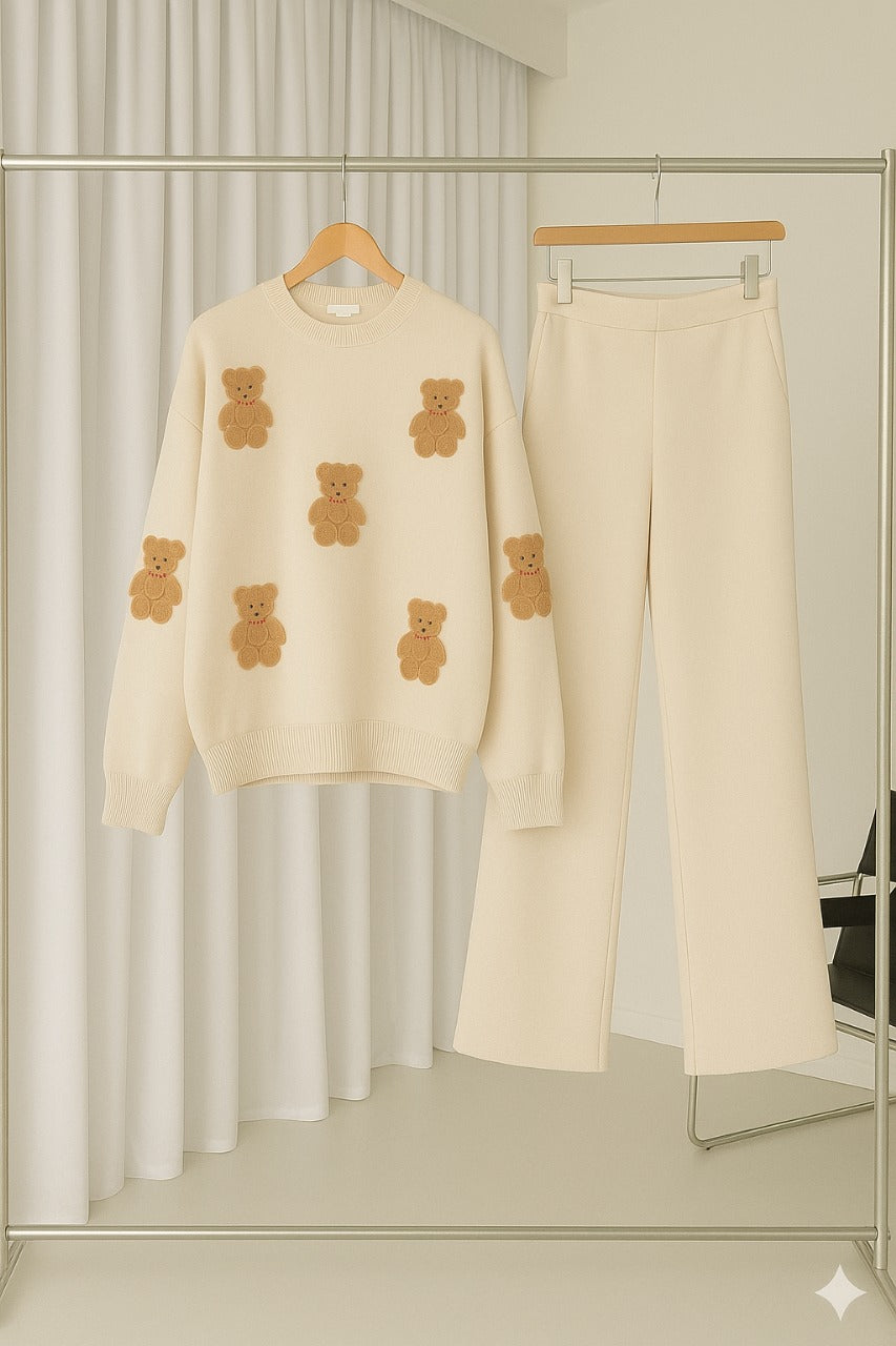 CH 586 BearCraze 3D Print Winter Fleece Co-ords Set -
